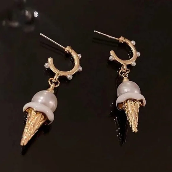 Petite Ice Cream Hoop Earrings - Picture 2 of 2